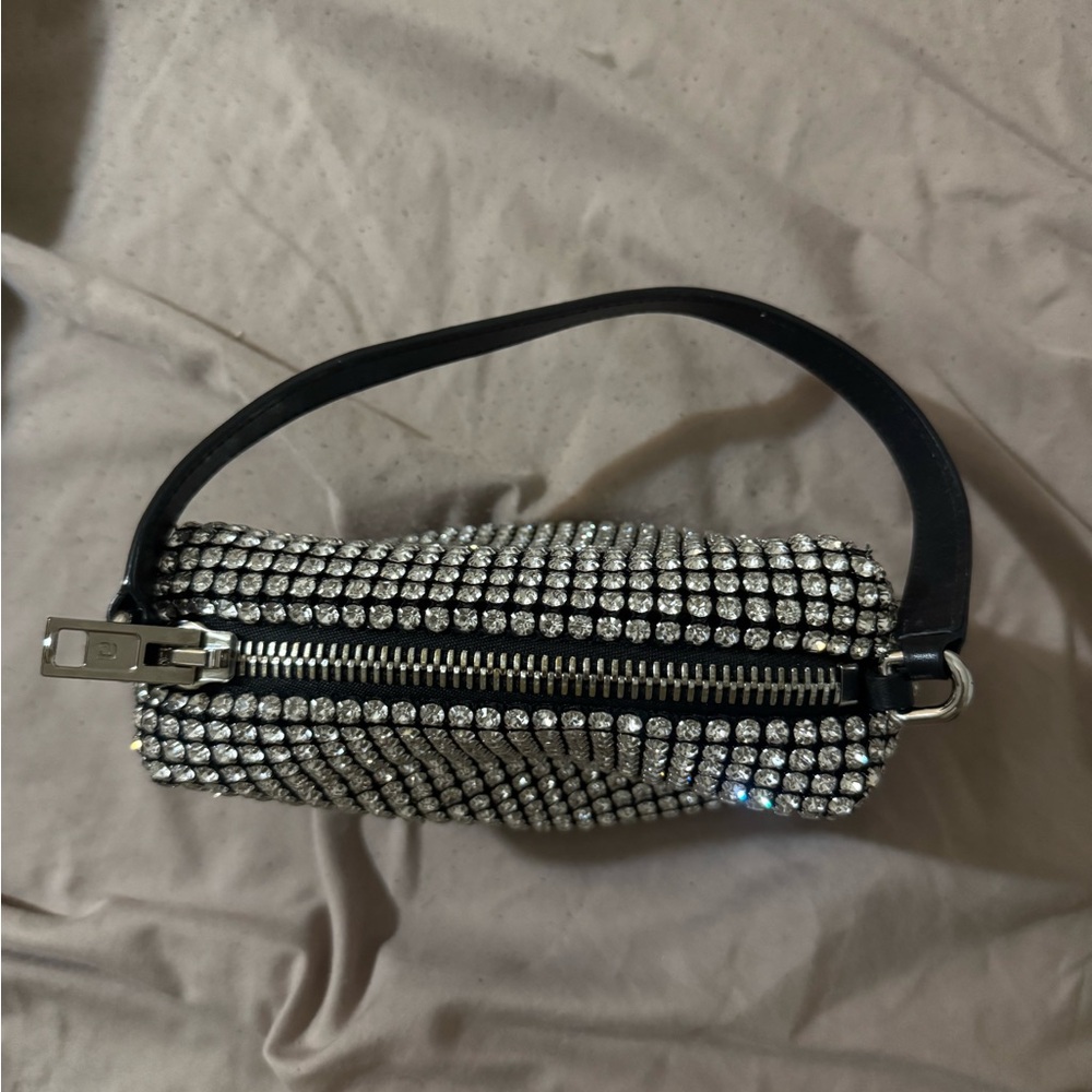 Alexander Wang Silver Crystal Embellished Wristlet